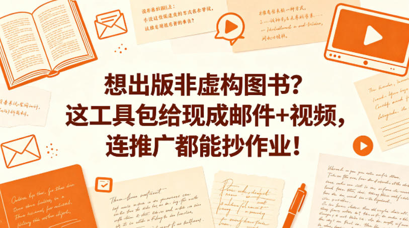 想出版非虚构图书？这工具包给现成邮件+视频，连推广都能抄作业！【原创双语字幕】-洛柒笔记