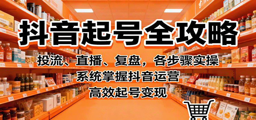 抖音起号全攻略，投流、直播、复盘，各步骤实操，系统掌握抖音运营，高效起号变现-洛柒笔记