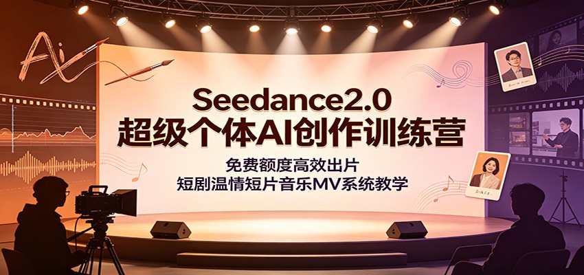 Seedance2.0超级个体AI创作训练营：免费额度高效出片，短剧温情短片音乐MV系统教学-洛柒笔记