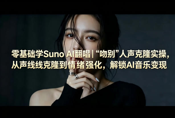 零基础学Suno AI翻唱｜《吻别》人声克隆实操，从声线克隆到情绪强化，解锁AI音乐变现-洛柒笔记