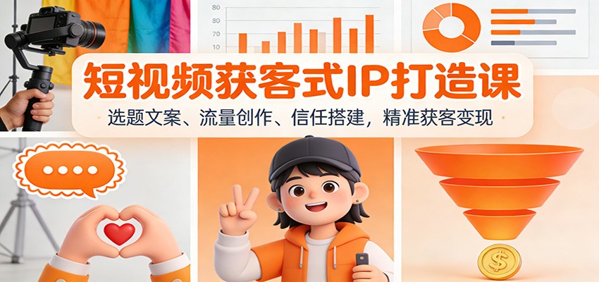 短视频获客式IP打造课：选题文案、流量创作、信任搭建，精准获客变现-洛柒笔记
