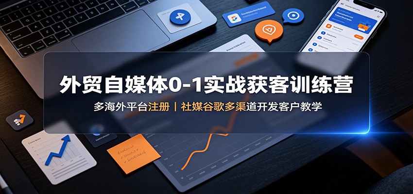 外贸自媒体0-1实战获客训练营：多海外平台注册，社媒谷歌多渠道开发客户教学-洛柒笔记
