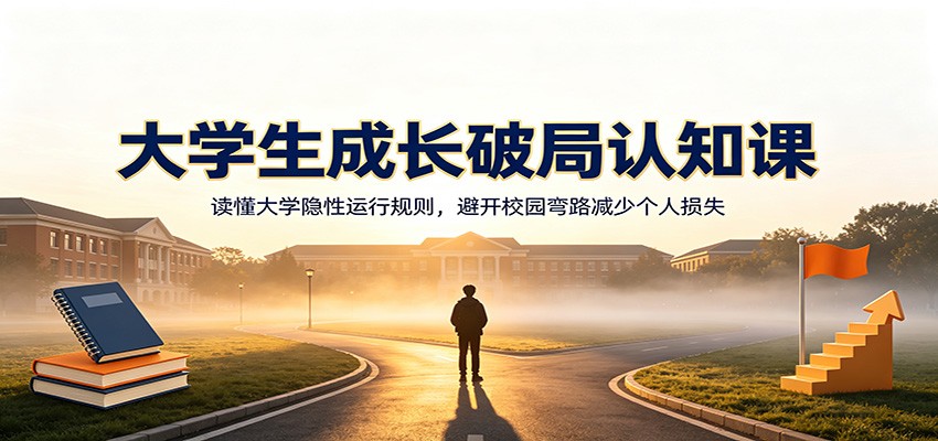 大学生成长破局认知课：读懂大学隐性运行规则，避开校园弯路减少个人损失-洛柒笔记