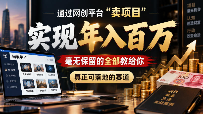 通过网创平台“卖项目”实现年入100w，毫无保留的全部教给你，真正可落地的赛道【揭秘】-洛柒笔记
