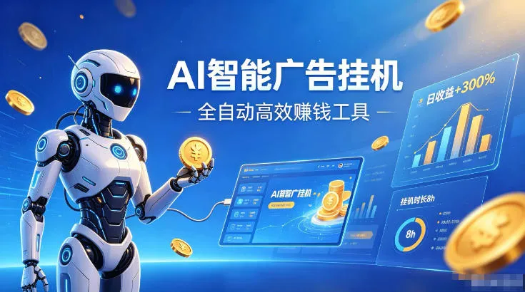 AI智能广告挂G，在家自动賺收益，全程无需人工操作、不用直播、不用拉人-洛柒笔记