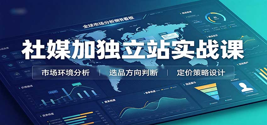 社媒加独立站实战课：市场环境选品定价，社媒运营建站，私域网红营销教学-洛柒笔记
