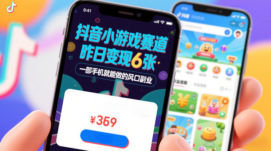 抖音小游戏赛道，昨日变现600+，零基础一部手机就能做的风口副业【揭秘】-洛柒笔记