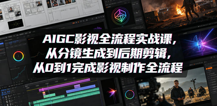 AIGC影视全流程实战课，从分镜生成到后期剪辑，从0到1完成影视制作全流程-洛柒笔记