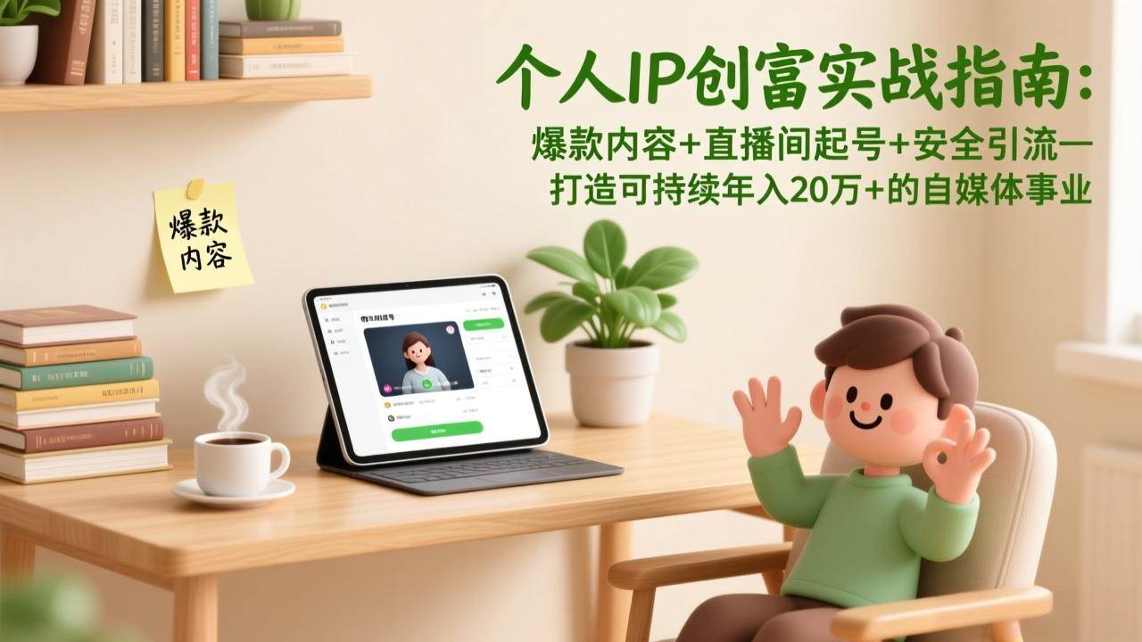 （17217期）个人IP创富实战指南：爆款内容+直播间起号+安全引流，打造可持续年入20万+的自媒体事业-洛柒笔记