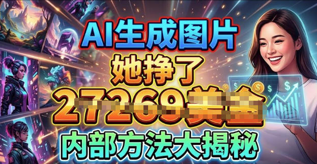 AI生成图片挣美金，内部方法大揭秘，0门槛-洛柒笔记