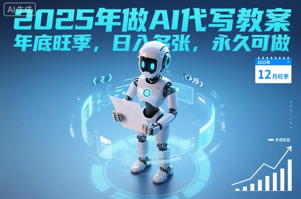 2025年做AI代写教案，年底旺季，日入多张，永久可做-洛柒笔记