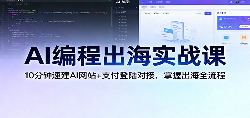 AI编程出海实战课：10分钟速建AI网站+支付登陆对接，掌握出海全流程-洛柒笔记