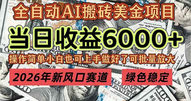 （17079期）2026年新风口赛道，当日6000+以上，可批量放大，月收入20万+，长期绿色稳定的项目-洛柒笔记