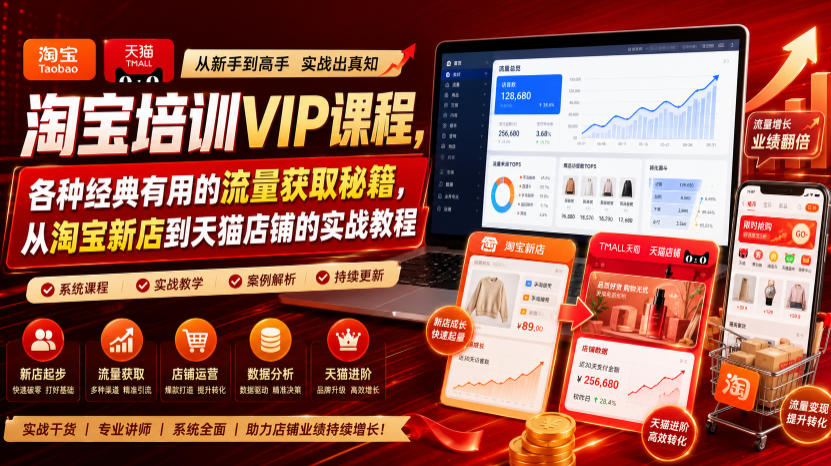 淘宝培训VIP课程，各种经典有用的流量获取秘籍，从淘宝新店到天猫店铺的实战教程（更新09月17日）-洛柒笔记