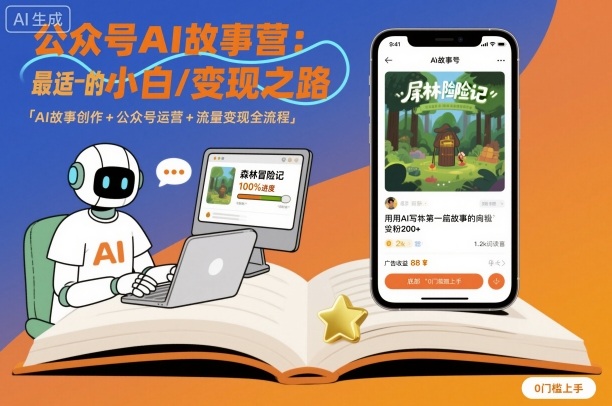 公众号ai故事营，最适合小白的自媒体变现之路-洛柒笔记