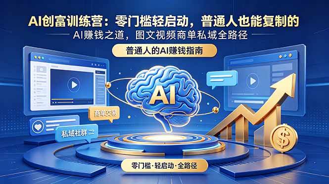 （18911期）AI创富训练营：零门槛轻启动，普通人也能复制的AI赚钱之道，图文视频商单私域全路径-洛柒笔记
