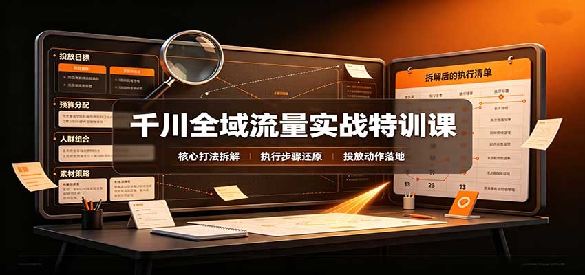 千川全域流量实战特训课：拆解全域投放实操核心打法-洛柒笔记
