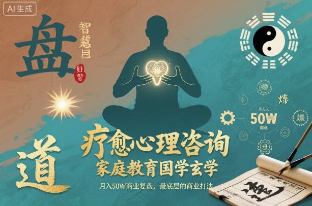 疗愈心理咨询，家庭教育国学玄学，月入50个商业复盘，最底层的商业打法-洛柒笔记