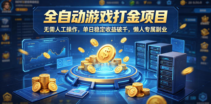 全自动游戏打金项目，无需人工操作，单日稳定收益破千，懒人专属副业【揭秘】
