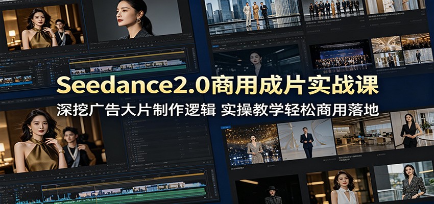 Seedance2.0商用成片实战课：深挖广告大片制作逻辑，实操教学轻松商用落地-洛柒笔记