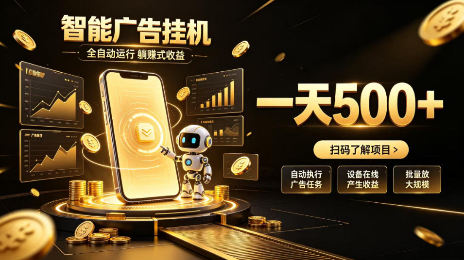 智能广告挂G项目，无需人工值守，全自动躺賺增收，单日收益可达500+【揭秘】-洛柒笔记