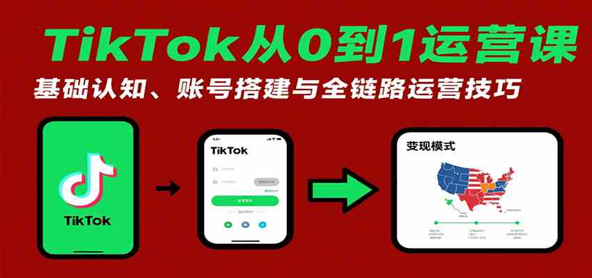 TikTok从0到1运营课：基础认知、账号搭建与全链路运营技巧-洛柒笔记
