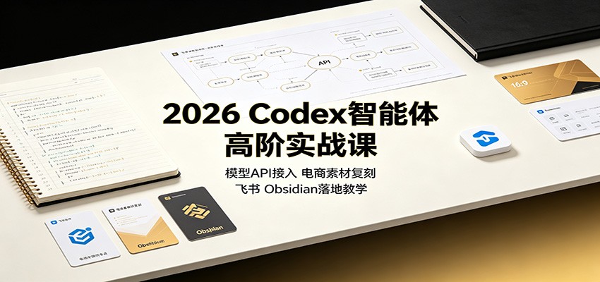 2026 Codex智能体高阶实战课：模型API接入，电商素材复刻，飞书Obsidian落地教学-洛柒笔记