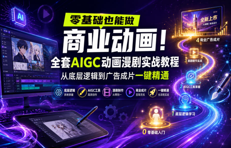 零基础也能做商业动画！全套AIGC动画漫剧实战教程，从底层逻辑到广告成片一键精通（更新0905）-洛柒笔记