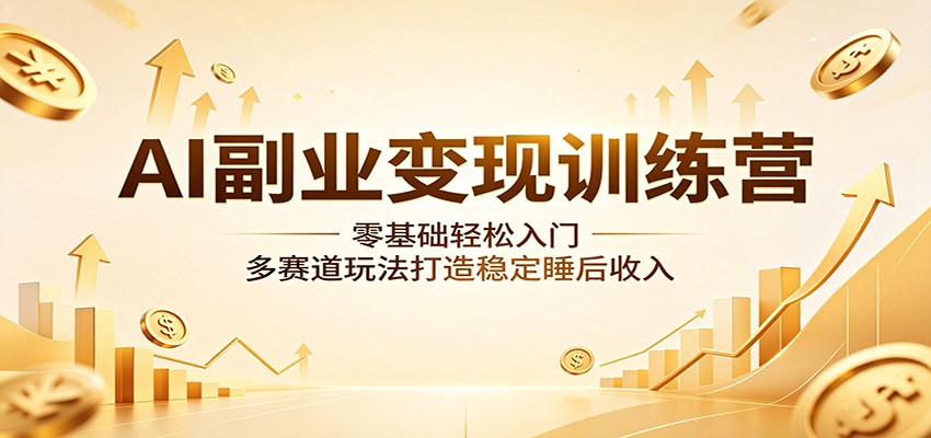 AI副业变现训练营：零基础轻松入门，多赛道玩法打造稳定睡后收入-洛柒笔记