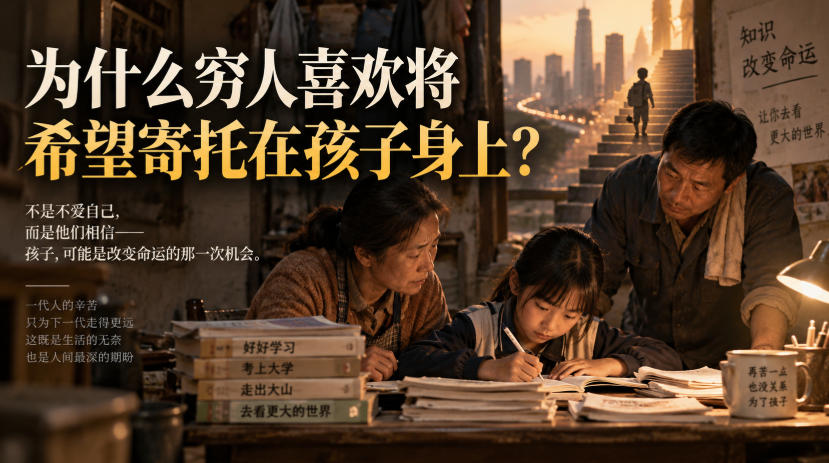 某社群精品文章：为什么穷人喜欢将希望寄托在孩子身上？-洛柒笔记