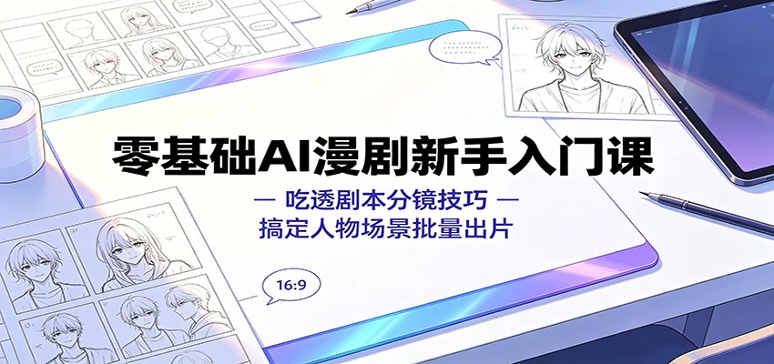 零基础AI漫剧新手入门课：吃透剧本分镜技巧，搞定人物场景批量出片-洛柒笔记