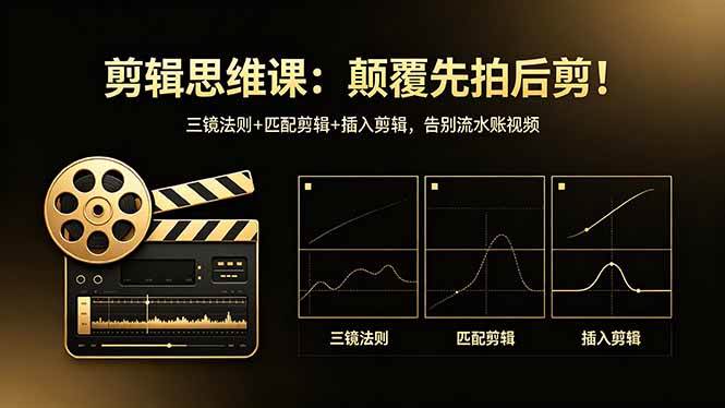 （18285期）剪辑思维课：颠覆先拍后剪！三镜法则+匹配剪辑+插入剪辑，告别流水账视频-洛柒笔记