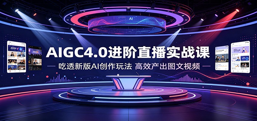 AIGC4.0进阶直播实战课：吃透新版AI创作玩法，高效产出图文视频-洛柒笔记