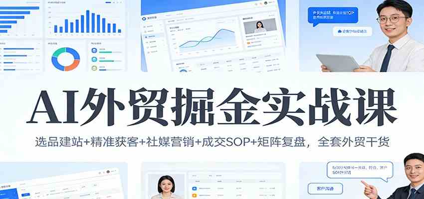 AI外贸掘金实战课：选品建站+精准获客+社媒营销+成交SOP+矩阵复盘，全套外贸干货-洛柒笔记