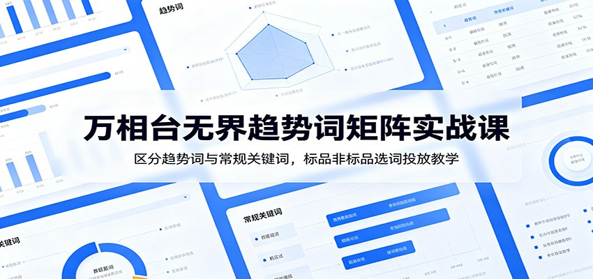 万相台无界趋势词矩阵实战课：区分趋势词与常规关键词，标品非标品选词投放教学-洛柒笔记