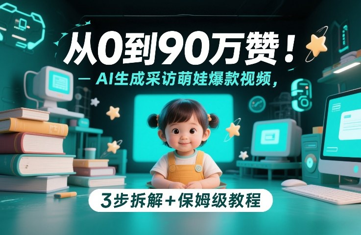 从0到90万赞：AI生成采访萌娃爆款视频，3步拆解+保姆级教程-洛柒笔记