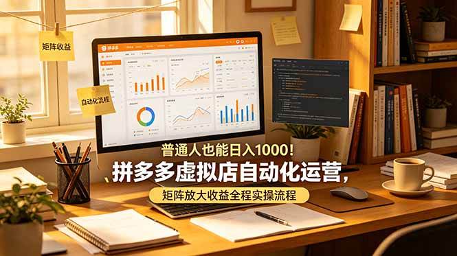 （19022期）普通人也能日入 1000！拼多多虚拟店自动化运营，矩阵放大收益全程实操流程-洛柒笔记