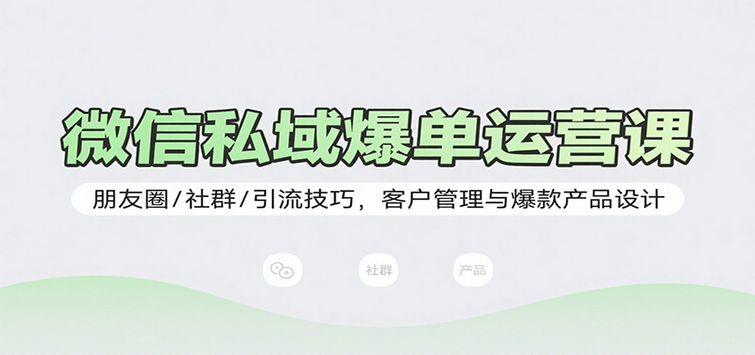 微信私域爆单运营课：朋友圈/社群/引流技巧，客户管理与爆款产品设计-洛柒笔记
