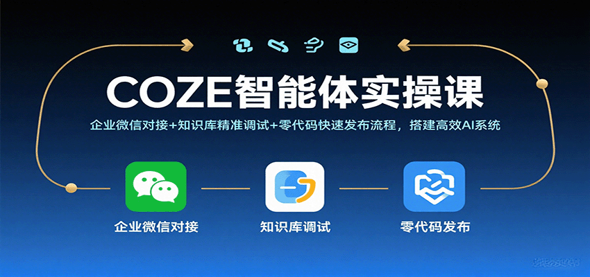 COZE智能体实操课，企业微信对接+知识库精准调试+零代码快速发布流程，搭建高效AI系统-洛柒笔记