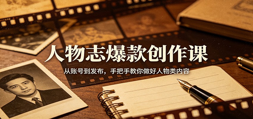 人物志爆款创作课：从账号到发布，手把手教你做好人物类内容-洛柒笔记