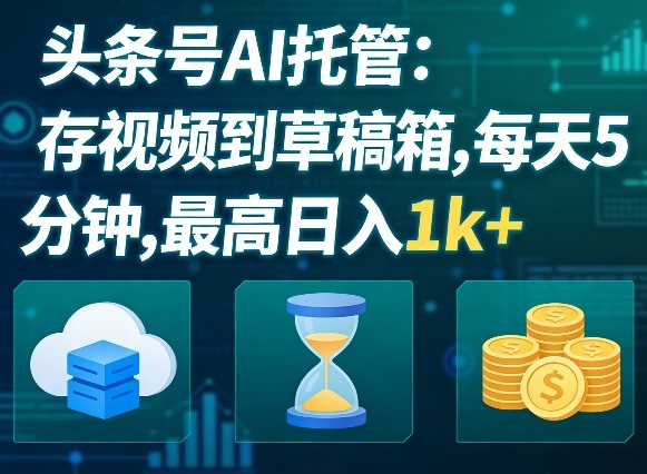 头条号AI托管，我存视频到你草稿箱，每天5分钟，最高日入1k+【揭秘】-洛柒笔记