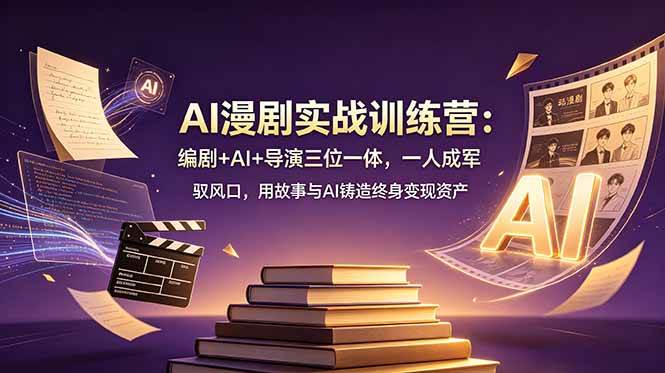 （19032期）AI漫剧实战训练营：编剧+AI+导演三位一体，一人成军 驭风口，用故事与AI铸造终身变现资产-洛柒笔记