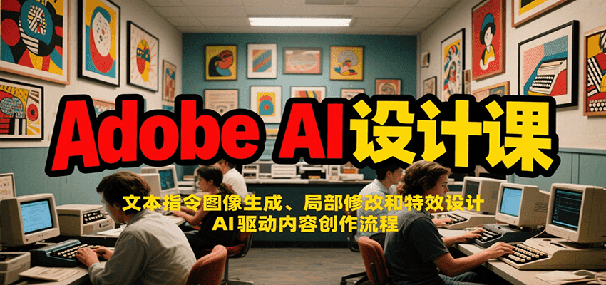 Adobe AI设计课：文本指令图像生成、局部修改和特效设计，AI驱动内容创作流程-洛柒笔记