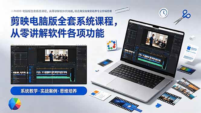 （18926期）剪映电脑版全套系统课程，从零讲解软件各项功能，结合海量实战案例培养专业剪辑思维-洛柒笔记