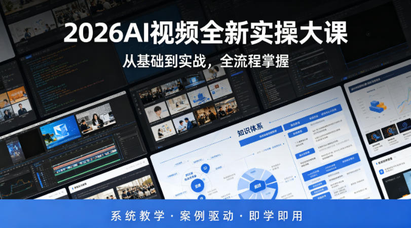 2026AI视频全新实操大课，从基础到实战，全流程掌握，系统教学·案例驱动·即学即用-洛柒笔记
