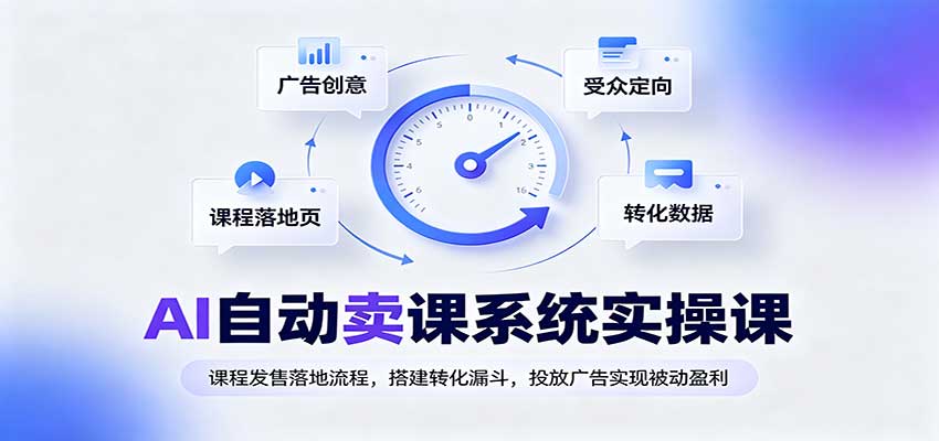 AI自动卖课系统实操课：课程发售落地流程，搭建转化漏斗，投放广告实现被动盈利-洛柒笔记