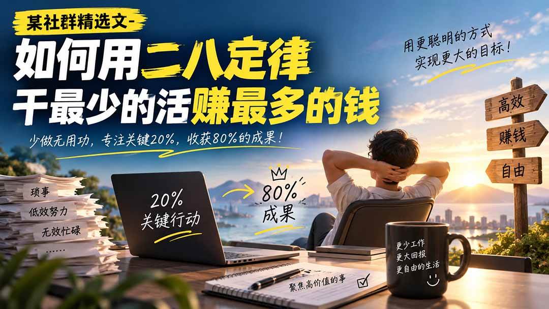 （20385期）某社群精选文-如何用二八定律干最少的活赚最多的钱-洛柒笔记