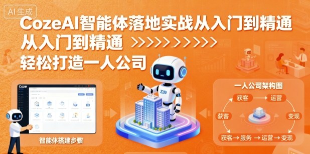 CozeAI智能体落地实战从入门到精通，轻松打造一人公司-洛柒笔记
