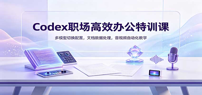 Codex职场高效办公特训课：多模型切换配置，文档数据处理，音视频自动化教学-洛柒笔记
