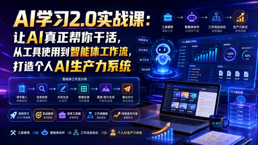 AI学习2.0实战课：让AI真正帮你干活，从工具使用到智能体工作流，打造个人AI生产力系统-洛柒笔记